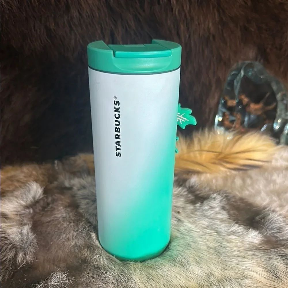 Starbucks Teal and White Tumbler NEW (3975)